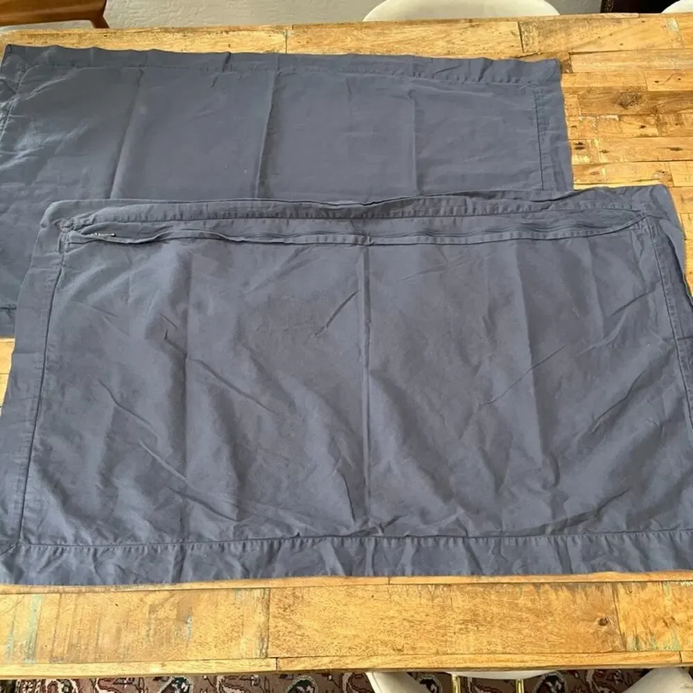Boll & Branch Gray Signature Hemmed Pillowcase Pair King Size Organic Cotton